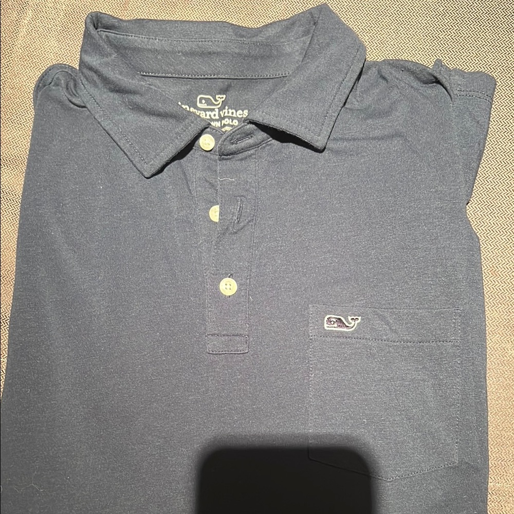 Vineyard Vines Blue Polo Shirt long sleeve Medium